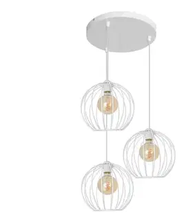 Svietidlá  Luster na lanku MERCURE 3xE27/15W/230V biela W-KD 1388/3 WT