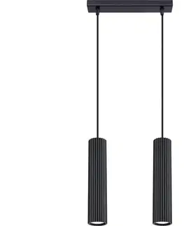 Svietidlá  SL.1574 - Luster na lanku KARBON 2xGU10/10W/230V čierna SL.1574
