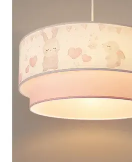 Svietidlá BRILAGI - LED detský luster na lanku BOBO 1xE27/60W/230V pr. 40 cm krémová/ružová/kráľovská modrá 8590828051305
