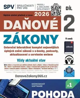 Dane, účtovníctvo Daňové zákony 2026 (Díl 2.) - Alice Hanáková a Jaroslav Černý