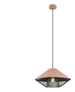 Svietidlá Redo 01-3005 - Závesný luster na lanku GRILL 1xE27/42W/230V priemer 39,6 cm čierna/hnedá 01-3005