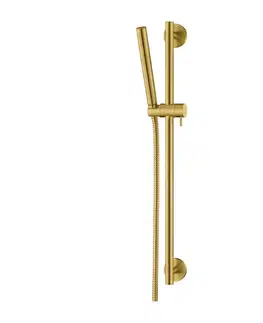 Kúpeľňové batérie OMNIRES - MICROPHONE sprchová súprava s tyčou zlatá kartáčovaná /GLB/ MICROPHONE-SGLB