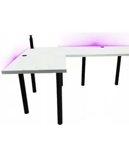 Kancelárske rohové stoly Písací Stôl Roh. Low Biely 240x160x3,6 Model 3