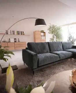 Rohové sedacie súpravy DELIFE Rohová pohovka Sottil 290 x 165 cm šenilka sivá ležadlo pravá