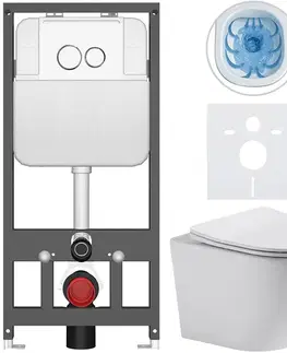 Záchody CERANO - Kompletný WC set Basic/Cesso - biela lesklá - WC tlačidlo Dualo/Biela - závesné - predstenová inštalácia - 49x36 CER-8050BD85928