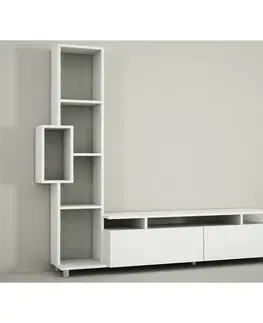 Konferenčné stolíky Televízny stolík s knižnicou Tulip White