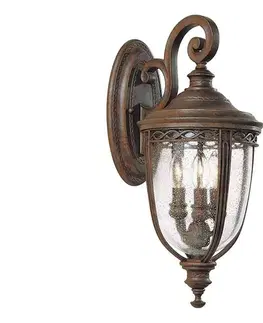 Svietidlá Elstead Feiss FE-EB2-M-BRB-Vonkajšie nástenné svietidlo ENGLISH BRIDLE 3xE14/60W/230V IP44 FE-EB2-M-BRB