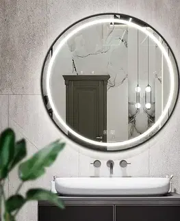 Kúpeľňové zrkadlá REA - Zrkadlo LED 100cm MMJ Black HOM-05549