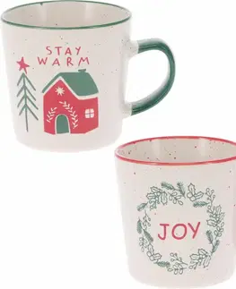 Hrnčeky a šálky Súprava 2 kameninových hrnčekov Stay Warm/Joy 350 ml