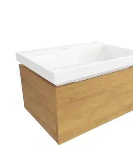 Kúpeľňový nábytok Kúpeľňová skrinka s umývadlom SAT Feel 60x30x46 cm medový dub mat SATFEEL60DMU4 SATFEEL60DMU4