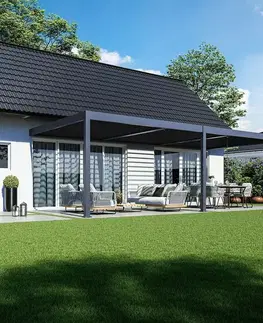 Bioklimatické pergoly Bioklimatická pergola INTRO DUO 8x4 m k stene Rojaplast