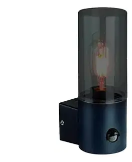 Svietidlá  Vonkajšie nástenné svietidlo HARLEM 1xE27/60W/230V IP44 čierne so senzorom EKO1710
