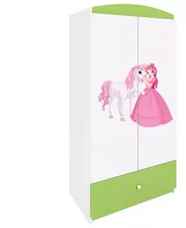 Skrine do izieb Skriňa Babydreams Zelená – Princezná 2