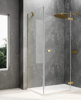 Sprchové dvere POLYSAN - GLOBE GOLD MATT obdĺžniková sprchová zástena 1200x1000, číre sklo, pravé GB1012-3415RG