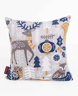 Dekoračné obliečky MKLozkoviny.sk Vianočná obliečka na vankúšik Velvet 40 × 40 cm - Sob modrý-  -