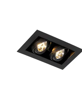 Zapustené svietidlá Inteligentné zapustené bodové svietidlo čierne 2-svetlé nastaviteľné vrátane 2 Wifi GU10 70mm - Oneon 70