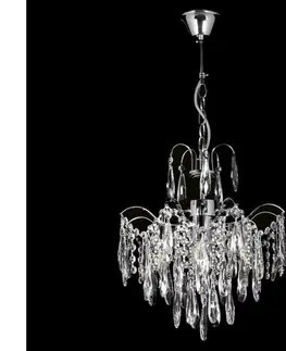 Svietidlá  Krištáľový luster na reťazi 4xE27/60W/230V W-E 1602/4 CR, ?370*H420