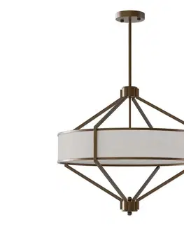 Svietidlá Open Design OR85846 - Luster na tyči ZUNDO 4xE27/15W/230V hnedá/béžová OR85846