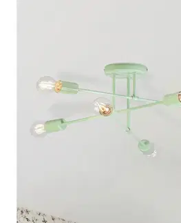 Svietidlá  Prisadený luster CAMBRIDGE 6xE27/15W/230V zelený W-2022/6 MT