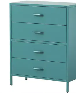 Komody do spálne Komoda Kovová Carla Modern Sea Green