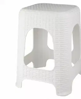 Nábytok Taburetka Rattan biely