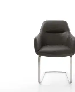 Jedálenské stoličky DELIFE Jedálenská stolička Pejo-Flex mikrovlákno antracitová vintage jedálenská stolička plochá nerezová oceľ vrecková pružina