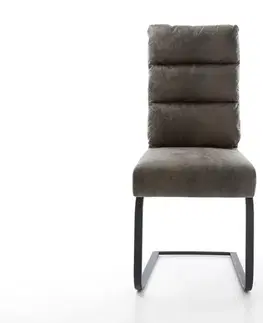 Jedálenské stoličky DELIFE Jedálenská stolička Pela-Flex mikrovlákno sivá vintage jedálenská stolička plochá čierna vrecková pružina
