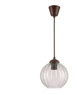 Svietidlá Brilagi - LED luster na lanku RETRO GLASS 1xE27/60W/230V, priemer 18 cm, hnedá/priehľadná NSTK7485+TK8611A