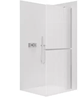 Držadlá k vani CERANO - Sprchová zástěna Walk-in Onyx Y L/P - 8 mm + polička/držák na ručníky - chrom, rýhované sklo - 120x200  CER-8050BD1310