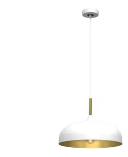 Svietidlá  Luster na lanku LINCOLN 1xE27/60W/230V pr. 35 cm biela MLP8031