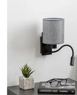 Svietidlá Brilagi - LED Flexibilná nástenná lampa NUBILA 1xE27/25W/230V + LED/3W čierna/šedá BRI121