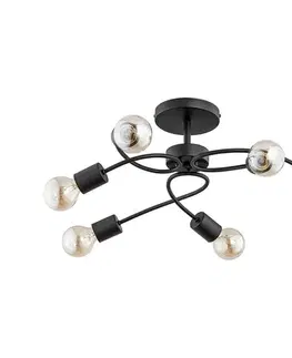 Svietidlá  Prisadený luster HELIX 6xE27/15W/230V čierny 24706