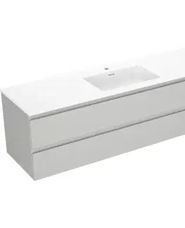 Kúpeľňový nábytok MEXEN/S - Orio kúpeľňová skrinka 160 cm s umývadlom Otis, 2 zásuvky, sivá mat/biela mat 91A10-16047-2-BFF62-W18M01