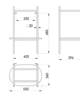 Kúpeľňový nábytok PUNO podstavec pod umývadlo 550x795x396mm, zlatá mat SKA590-5