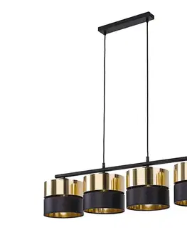 Svietidlá  Luster na lanku HILTON 4xE27/15W/230V mosadz/čierna 4342