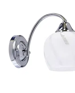 Bodové svetlá Nástenná lampa Prego chrómová, E27, priehľadné tienidlo