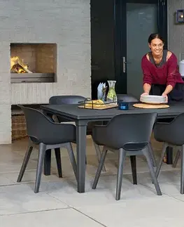 Záhradné plastové zostavy Elvisia Záhradný set LIAN 6 + 1 | grafit