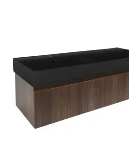Kúpeľňový nábytok Kúpeľňová skrinka s umývadlom SAT Evolution 118x30x44, 8 cm orech mat SATEVO120NAU2B SATEVO120NAU2B