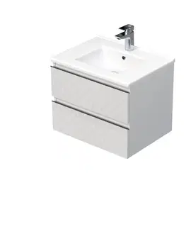 Kúpeľňový nábytok Kúpeľňová skrinka s umývadlom SAT Cube Way 60x47,5x46 cm biela mat CUBE3D602ZBMOD CUBE3D602ZBMOD