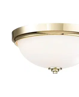 Svietidlá Elstead Feiss FE-MALIBU-F-BATH-PB Kúpeľňové stropné svietidlo MALIBU 2xE27/60W/230V IP44 zlaté FE-MALIBU-F-BATH-PB
