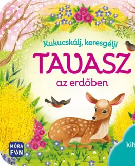 Leporelá, krabičky, puzzle knihy Kukucskálj, keresgélj! - Tavasz az erdőben - 7 kihajtható füllel - pop-up nélkül átalakítva