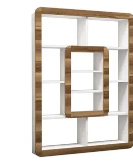 Knižnice Knižnica Orkide - White, Walnut