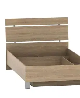 Postele KONDELA Luna 120 posteľový rám s úložným priestorom dub