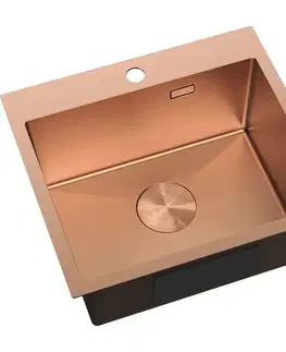 Kuchynské drezy MEXEN MEXEN - Solix oceľový drez 1-bowl 500 x 450 mm, meď 6402501000-65