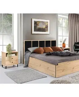 Spálňové zostavy KONDELA Koli spálňa dub artisan / čierna