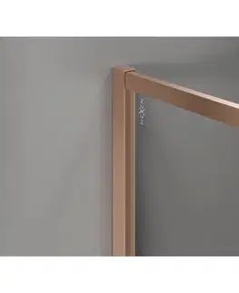 Sprchové dvere MEXEN/S - Kyoto-F Sprchová zástena WALK-IN s rámom 60 x 202, transparent 8 mm, meď kartáčovaná 800-060-104-65-00