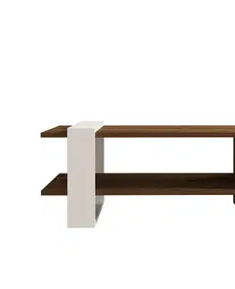 Konferenčné stolíky Konferenčný stolík Gaye Walnut White