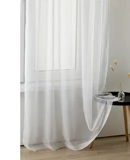 Závesy Homede Záclona Kresz Eyelets silver, biela, 280 x 290 cm