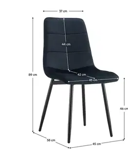 Jedálenské stoličky KONDELA Damia Typ 1 jedálenská stolička čierna (Velvet)