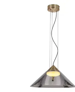 Svietidlá  Závesný luster na lanku PRESTO 1xGX53/10W/230V, priemer 34 cm, zlatý/dymovo-šedý 31-51073